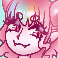 a drawing of a girl's face, close to the camera, making the cunning expression of the "knife cat" meme